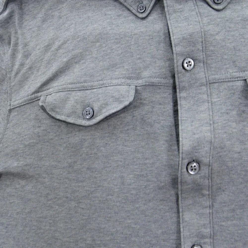 Banana Republic Shirt Mens Extra Large Gray Button Luxury Touch Long Sleeve